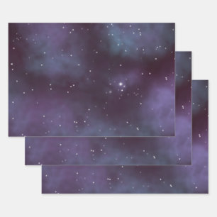 Mystical Dusty Violet Galaxy Geschenkpapier Set