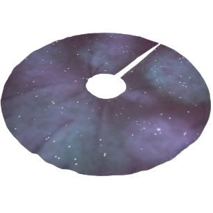 Mystical Dusty Violet Galaxy Polyester Weihnachtsbaumdecke