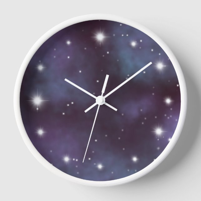 Mystical Dusty Violet Galaxy Uhr (Vorderseite)