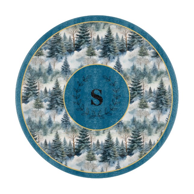 Mystical Evergreen Forest Cutting Board Schneidebrett (Vorderseite)