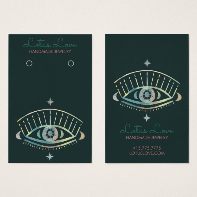 Mystical Eye Earring Necklace Juwelier Display Car (Vorne & Hinten)