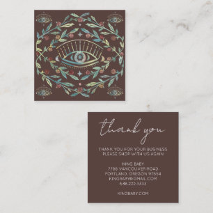 Mystical Eye Rose Reben Magical Boho DANKE Quadratische Visitenkarte