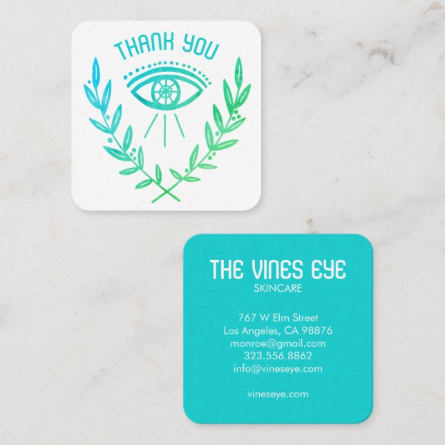 Mystical Eye & Vines Elegante Boho Bestellung Viel Quadratische Visitenkarte (Vorne/Hinten)