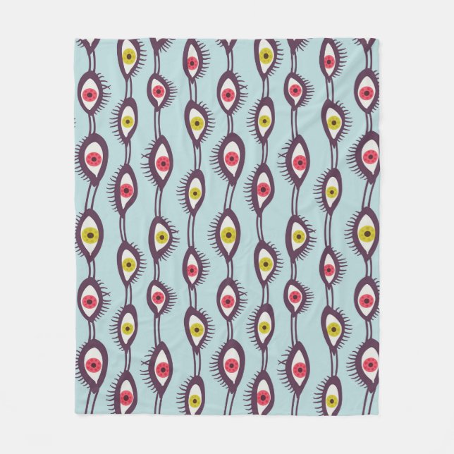 Mystical Eyes Pattern - Psychedelisches Trippy-Des Fleecedecke (Vorderseite)