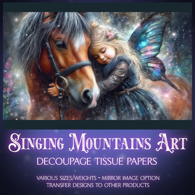 Mystical Fairy Girl and Horse Decoupage Seidenpapier (Von Creator hochgeladen)