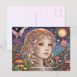 Mystical Fantasy Girl - Custom Magic Postkarte