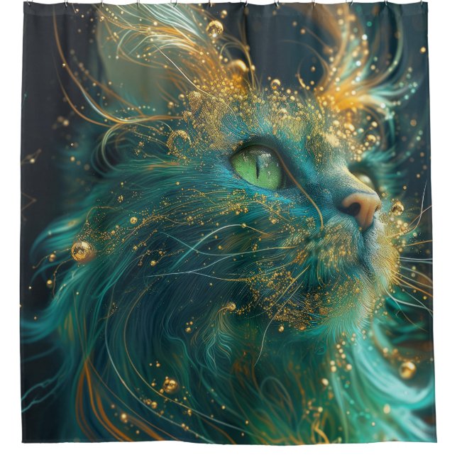 Mystical Feline Duschvorhang (Vorderseite)