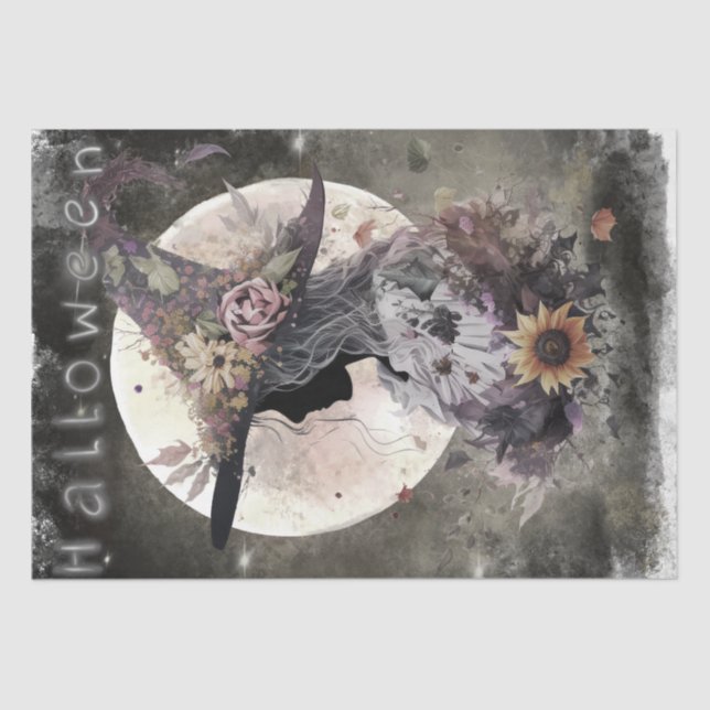 Mystical Floral Hexe Seidenpapier (Vorderseite)