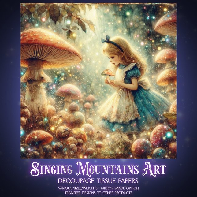 Mystical Forest Alice and Mushrooms Decoupage Seidenpapier (Von Creator hochgeladen)