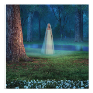 Mystical Forest at Night – Fantasy Art Fotodruck