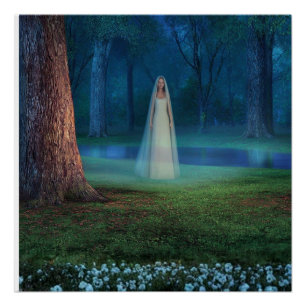 Mystical Forest at Night – Fantasy Art Poster