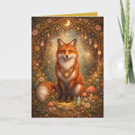 Mystical Fox Magickal Night Blank Inside Card Karte
