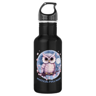 Mystical Full Moon - Pastellfarbener Lila Nachthim Edelstahlflasche
