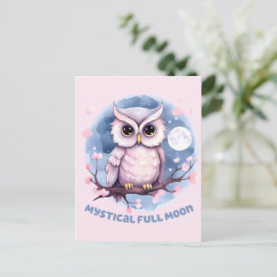 Mystical Full Moon - Pastellfarbener Lila Nachthim Postkarte