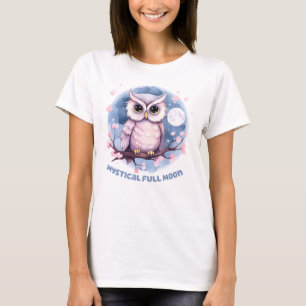 Mystical Full Moon - Pastellfarbener Lila Nachthim T-Shirt