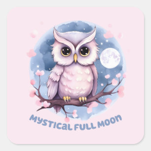 Mystical Full Moon Quadratischer Aufkleber