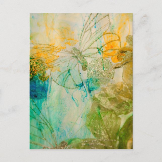 "Mystical Garden - Golden Butterflies" collection Postkarte (Vorderseite)