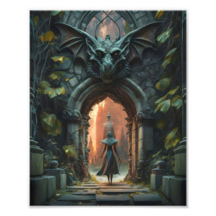 Mystical Gargoyle Doorway Fotodruck