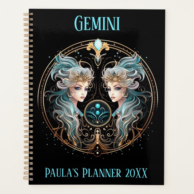 Mystical Gemini Zodiac Artwork  Planer (Vorderseite)