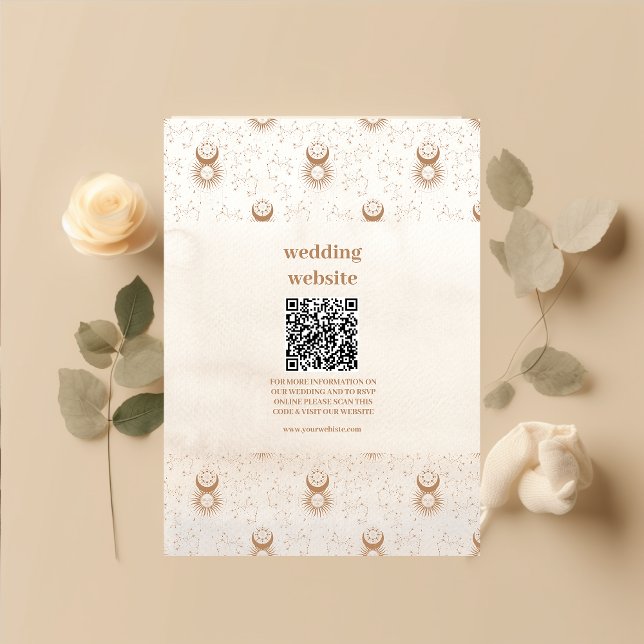 Mystical Gold Celestial Stars Wedding Begleitkarte (Von Creator hochgeladen)