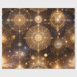 Mystical Gold Celestial Wrapping Paper Geschenkpapier