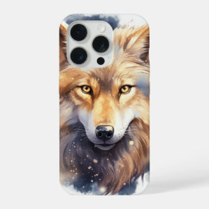 Mystical Golden Wolf iPhone 15 Pro Case Hülle