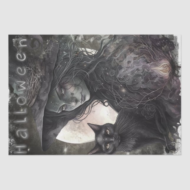 Mystical Gothic Hexe Seidenpapier (Vorderseite)