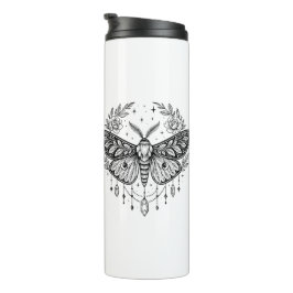 Mystical Gothic Moth Botanical Celestial Line Art  Thermosbecher