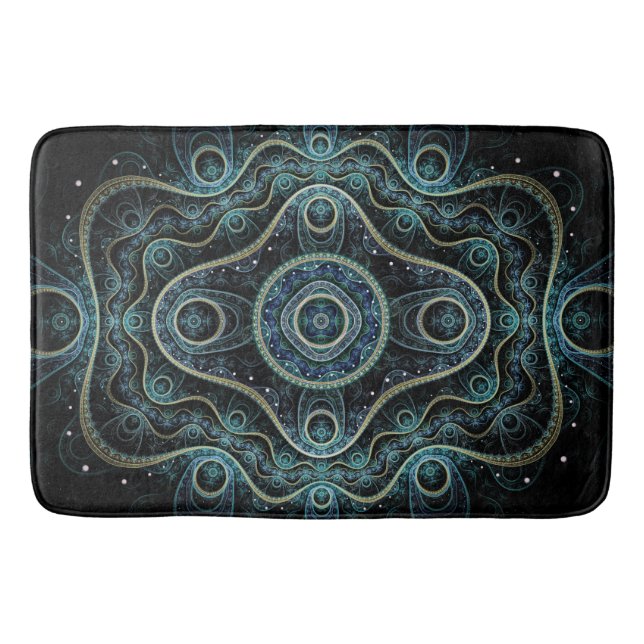 Mystical Grand Royal Julian Fraktal Mandala Art Badematte (Vorderseite)
