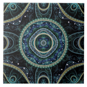 Mystical Grand Royal Julian Fraktal Mandala Art Fliese