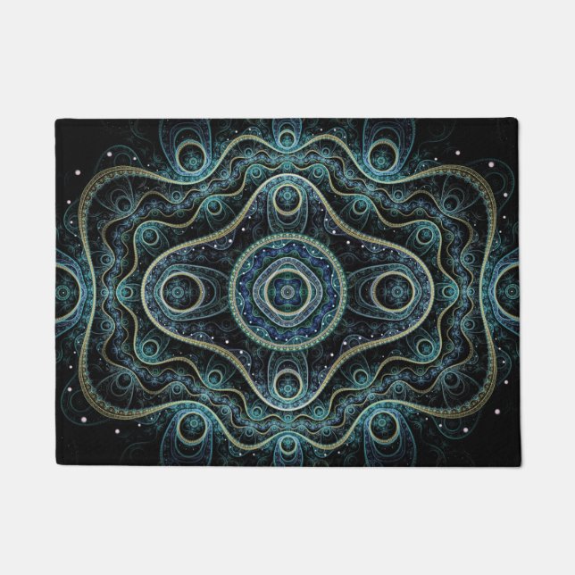 Mystical Grand Royal Julian Fraktal Mandala Art Fußmatte (Vorderseite)