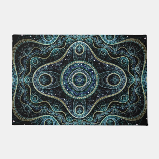 Mystical Grand Royal Julian Fraktal Mandala Art Fußmatte (Vorderseite)