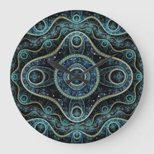 Mystical Grand Royal Julian Fraktal Mandala Art Große Wanduhr