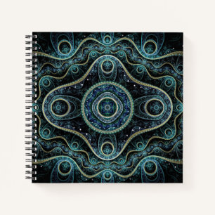 Mystical Grand Royal Julian Fraktal Mandala Art Notizbuch