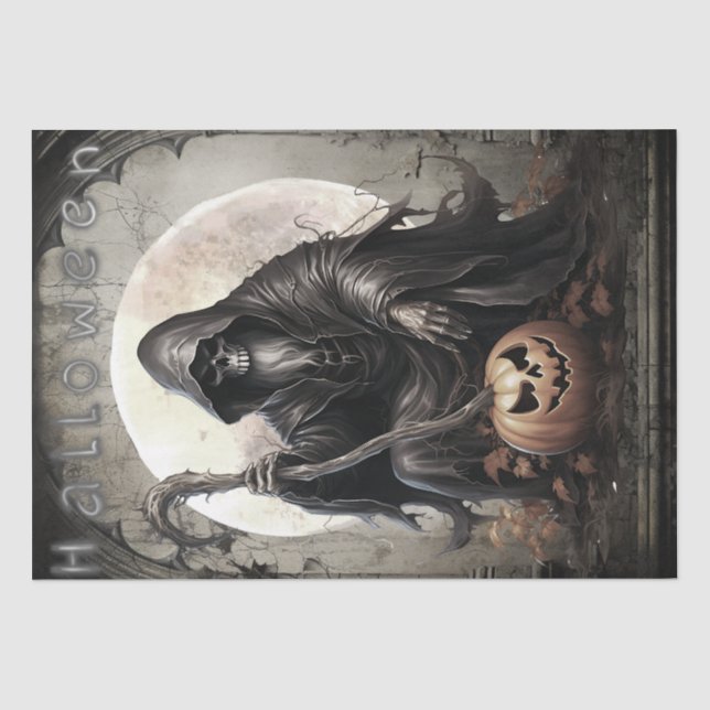 Mystical Grim Sensenmann Death Seidenpapier (Vorderseite)