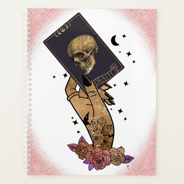 Mystical Hand Holding Death Tarot Card Planer (Vorderseite)