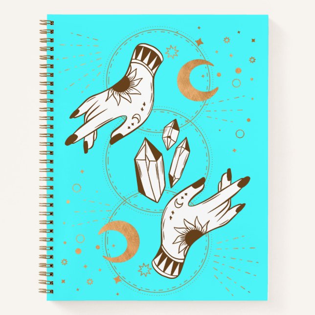 Mystical Hands Hardcover Spiral Notebook Notizbuch (Vorderseite)