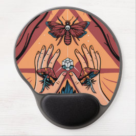 Mystical Hands Offering Fungi to Moth Spirit Gel Mousepad