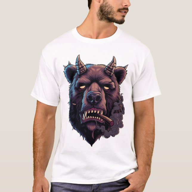 Mystical Horned Bear T-Shirt  (Devant)