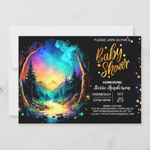 Mystical Hütte Grove Baby Dusche Einladung
