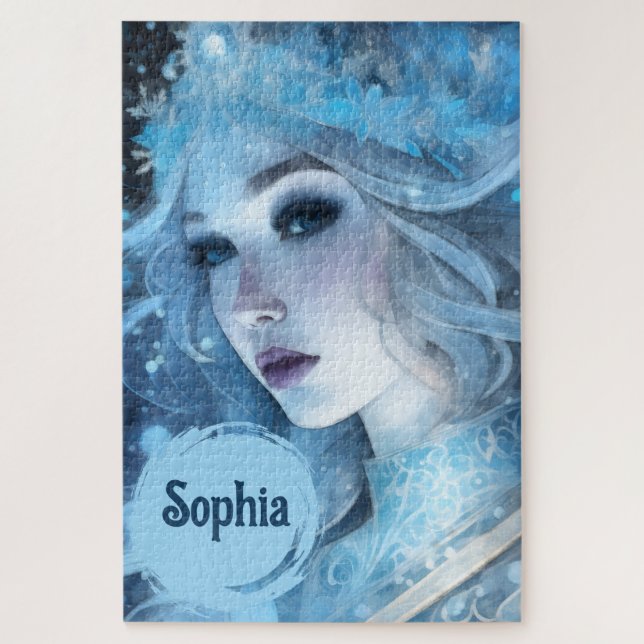 Mystical Ice Queen - Fantasy Winter Goddess Art (Vertikal)