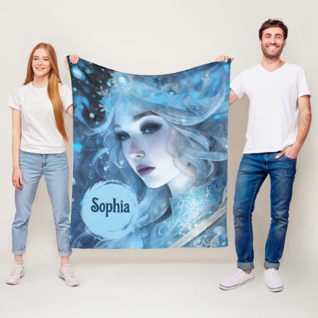 Mystical Ice Queen - Fantasy Winter Goddess Art Fleecedecke (Beispiel)