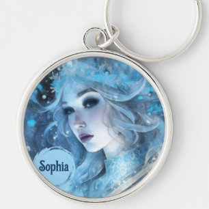Mystical Ice Queen - Fantasy Winter Goddess Art Schlüsselanhänger