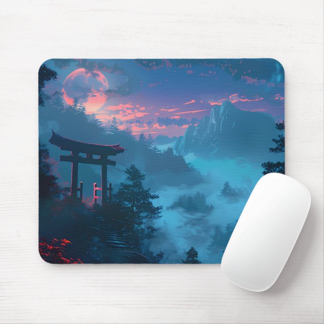 Mystical Japanese Torii Gate Mouse Pad Mousepad (Mit Mouse)