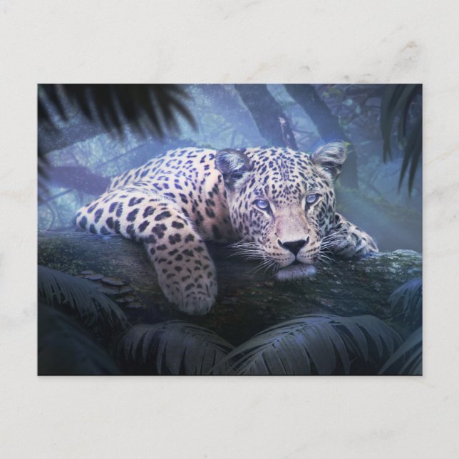 Mystical Jungle Leopard Postkarte (Vorderseite)