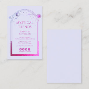 Mystical Lavender Pink Sun Moon Astronomie Space Visitenkarte