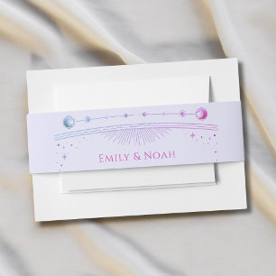 Mystical Lavender Pink Sun Moon Stars Hochzeit Einladungsbanderole