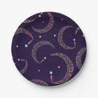 Mystical Lila Gold Filigree Moon Celestial Party