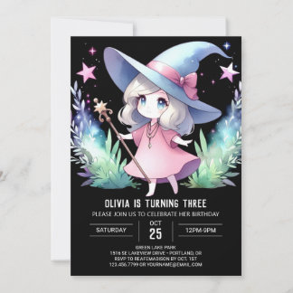 Mystical Little Wizard Geburtstag Einladung