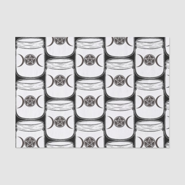 Mystical Magic Moons Mason Jar Halloween-Party Seidenpapier (Vorderseite)